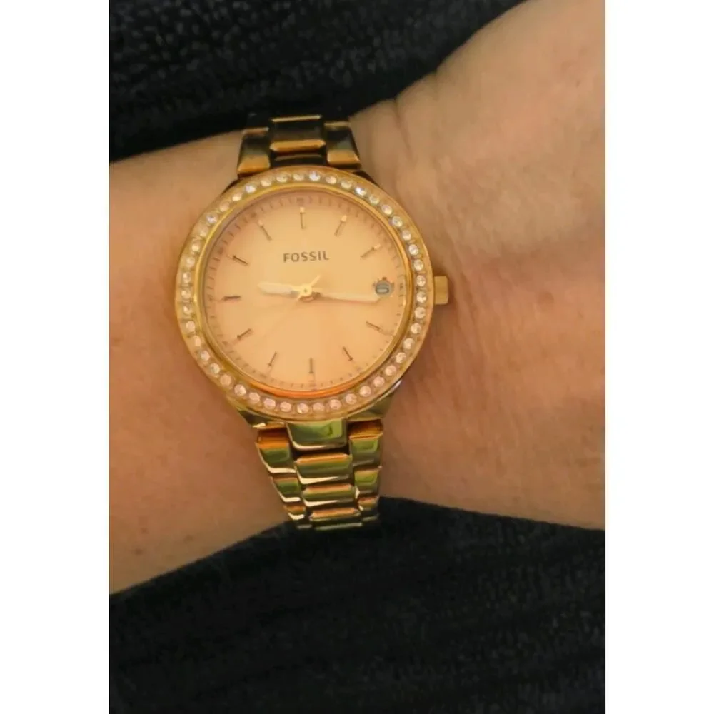 Fossil Blane Three-Hand Rose Gold-Tone Ladies Watch (Reference: ES4337SET).
